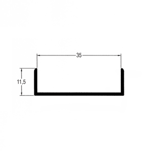 PERFIL ALUMINIO GUIA U 35 MM - COD 402