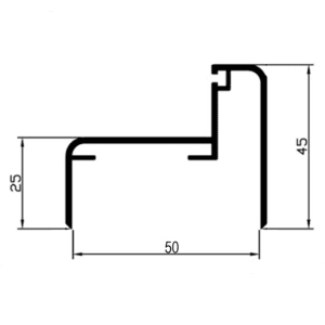 PERFIL ALUMINIO BATENTE 50/35 FOSCO 6 MT - COD 70