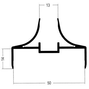 PERFIL ALUMINIO VISOR SIMPLES 50 MM FOSCO 6 MT (DV487) - COD 75