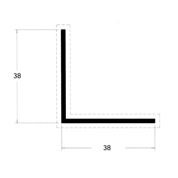 PERFIL ALUMINIO CANTONEIRA 38X38 MM FOSCO 6 MT - COD 76