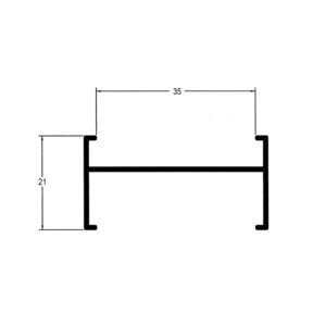 PERFIL ALUMINIO TRAVESSA H 35 MM FOSCO 6 MT (DV005) - COD 77