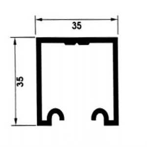 PERFIL ALUMINIO TRILHO FOSCO 35 MM TEXA - COD 403