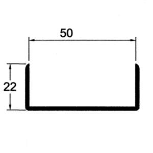 PERFIL ALUMINIO GUIA 50 MM FOSCO 6 MT - COD 66