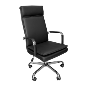 Cadeira Presidente 605 com Espuma Dupla e Estrutura Cromada